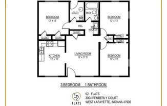 3 beds, 1 bath, 1,300 sqft, $1,450, Unit 3001