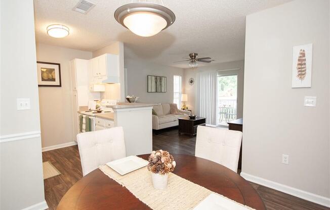 Open living room and kitchen