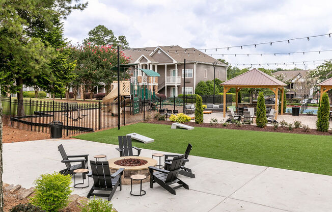 Courtyard seating area at Elme Marietta Apartments, Georgia