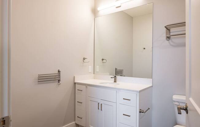Bathroom at the Quarry Apartments in DeWitt Michigan