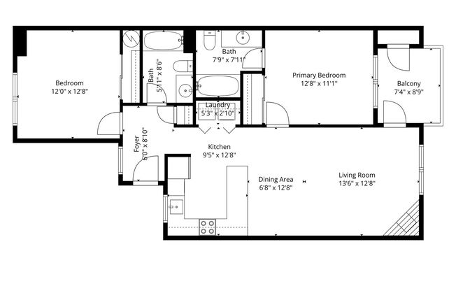 2 beds, 2 baths, 950 sqft, $1,700, Unit 27