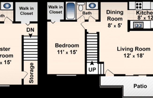 2 beds, 2 baths, 1,032 sqft, $1,215