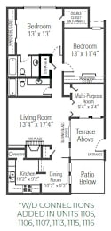 2 beds, 2 baths, 1,194 sqft, $1,149