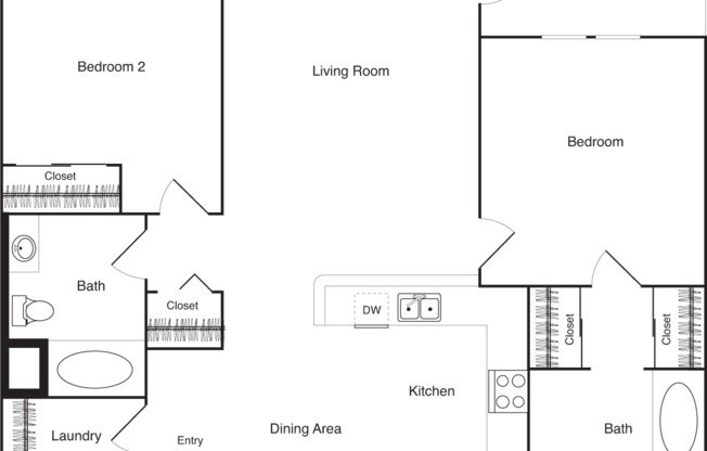 2 beds, 2 baths, 1,066 sqft, $3,608