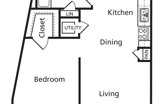 1 bed, 1 bath, 658 sqft, $1,295