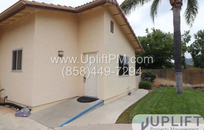 1 bed 1 bath 800 sqft ADU in San Diego Country Estates