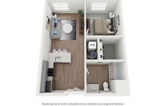 1 bed, 1 bath, 615 sqft, $1,500