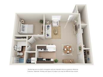 1 bed, 1 bath, 797 sqft, $1,540