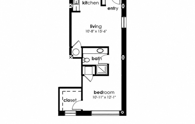1 bed, 1 bath, 626 sqft, $1,099, Unit 409