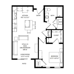 1 bed, 1 bath, 702 sqft, $1,795