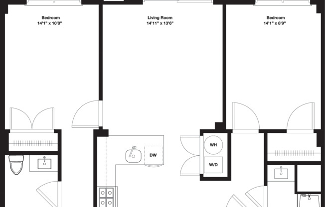 2 beds, 2 baths, 1,000 sqft, $4,777, Unit C507