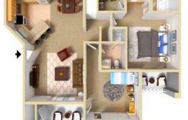 2 beds, 2 baths, 894 sqft, $1,200, Unit 44