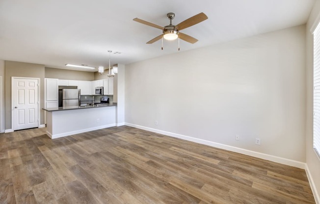 The renovated units at The Michael B feature sleek faux hardwood floors that provide a modern and stylish look while being easy to maintain.