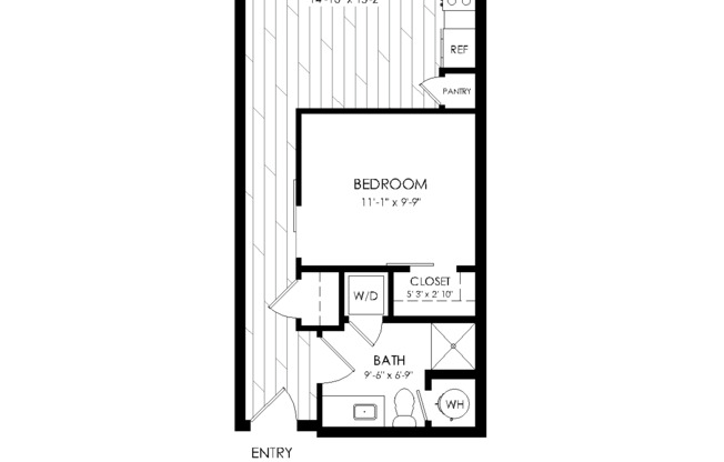 1 bed, 1 bath, 667 sqft, $1,495