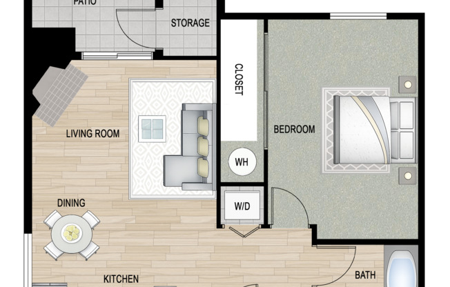1 bed, 1 bath, 617 sqft, $1,650, Unit C207