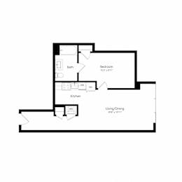 1 bed, 1 bath, 624 sqft, $2,244