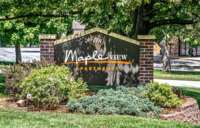 Property signage at Maple View Apartments, Omaha, NE
