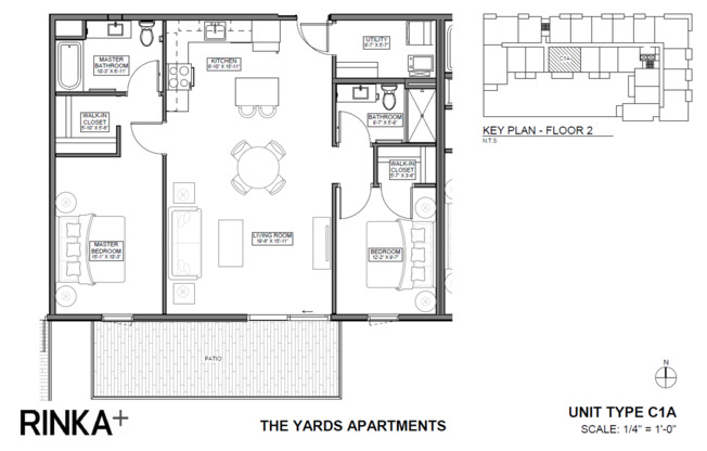 2 beds, 2 baths, 1,103 sqft, $2,405, Unit 207