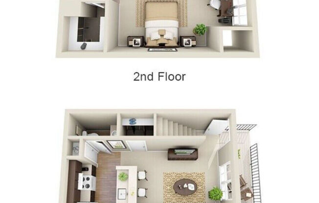 1 bed, 1.5 baths, 755 sqft, $1,126