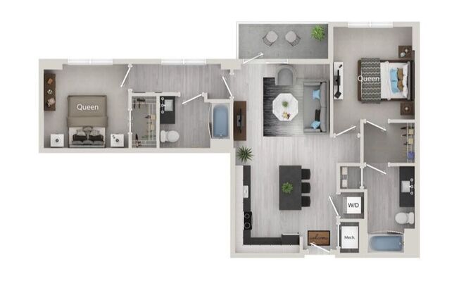 2 beds, 2 baths, 1,098 sqft, $2,265, Unit Unit 1129