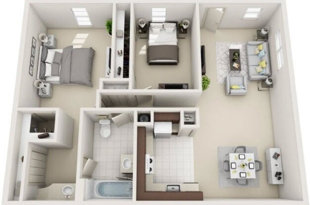 2 beds, 1 bath, 979 sqft, $1,850