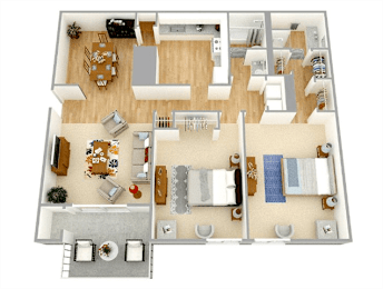 2 beds, 2 baths, 1,150 sqft, $1,227