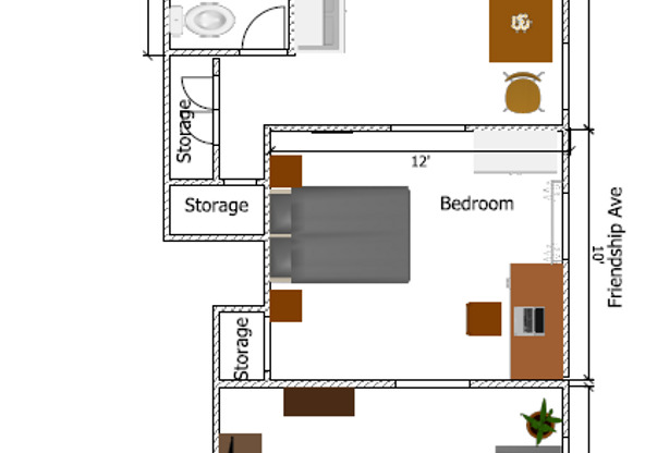 1 bed, 1 bath, 650 sqft, $1,100, Unit F6