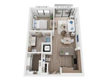 1 bed, 1 bath, 750 sqft, $2,500