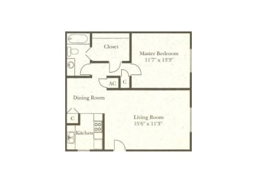 1 bed, 1 bath, 700 sqft, $909