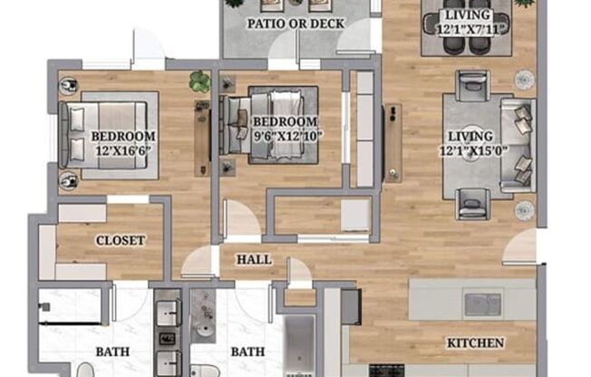 2 beds, 2 baths, 1,062 sqft, $1,895, Unit 5002-301