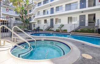 our apartments have a large swimming pool in front of our building