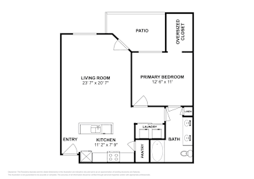 1 bed, 1 bath, 768 sqft, $1,558