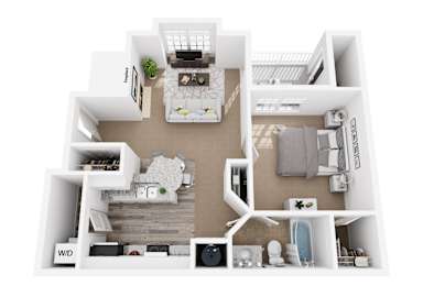 1 bed, 1 bath, 704 sqft, $1,391