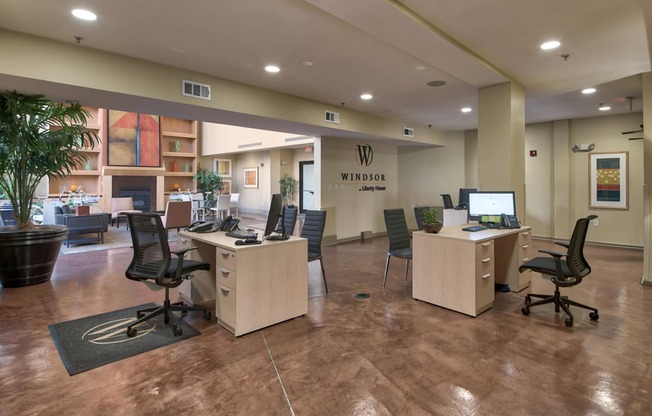 Well-Appointed Leasing Office at Windsor at Liberty House, 115 Morris Street, Jersey City