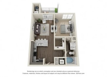 1 bed, 1 bath, 631 sqft, $1,605