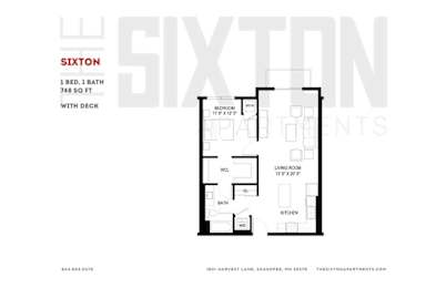 1 bed, 1 bath, 748 sqft, $1,525