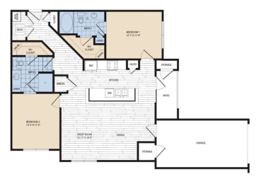 2 beds, 2 baths, 1,158 sqft, $1,973