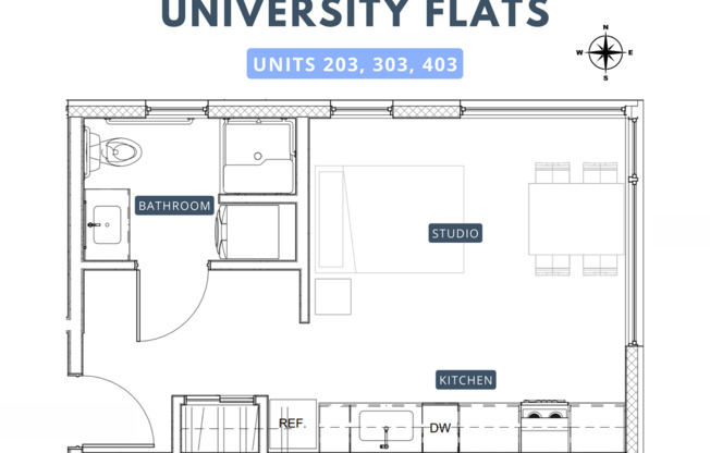 Studio, 1 bath, 320 sqft, $1,295, Unit 403