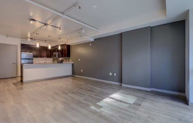 Koi Apartments in Ballard, Washington Living Room and Kitchen