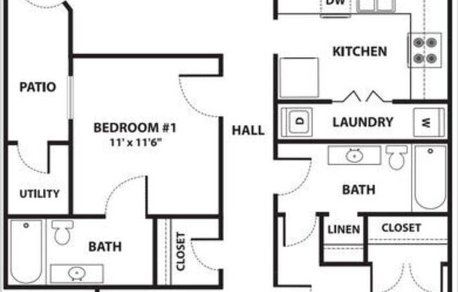 3 beds, 2 baths, 1,100 sqft, $1,044