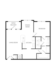 1 bed, 1 bath, 984 sqft, $1,540