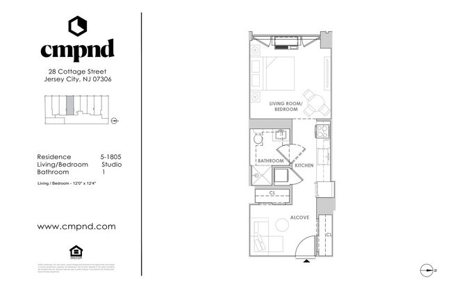 Studio, 1 bath, 389 sqft, $2,500, Unit 605
