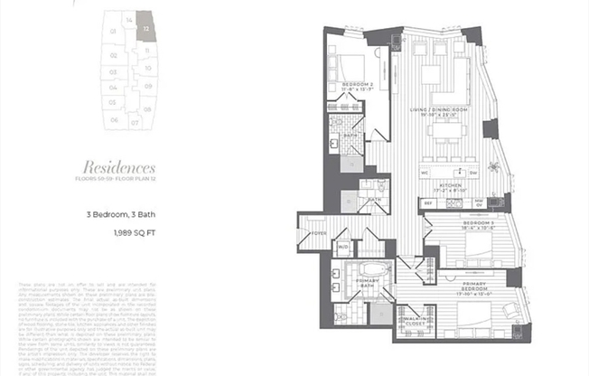 3 beds, 3 baths, 1,989 sqft, $21,000, Unit 5412