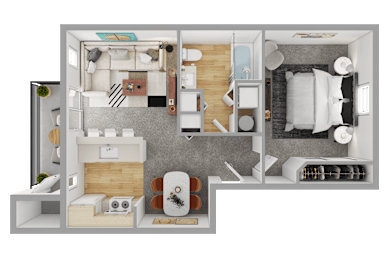 1 bed, 1 bath, 622 sqft, $1,524