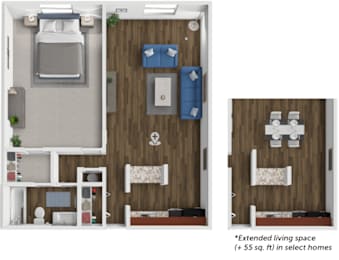 1 bed, 1 bath, 625 sqft, $1,001