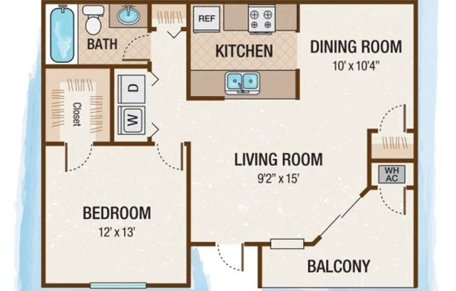 1 bed, 1 bath, 732 sqft, $1,600, Unit 806