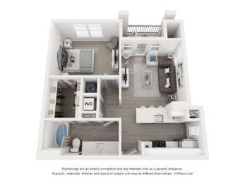 1 bed, 1 bath, 657 sqft, $1,368