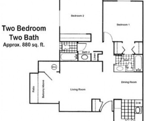 2 beds, 2 baths, 880 sqft, $1,849