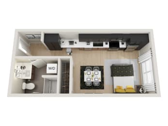 Studio, 1 bath, 420 sqft, $1,721