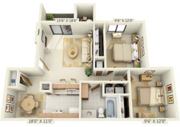 2 beds, 1 bath, 860 sqft, $1,625